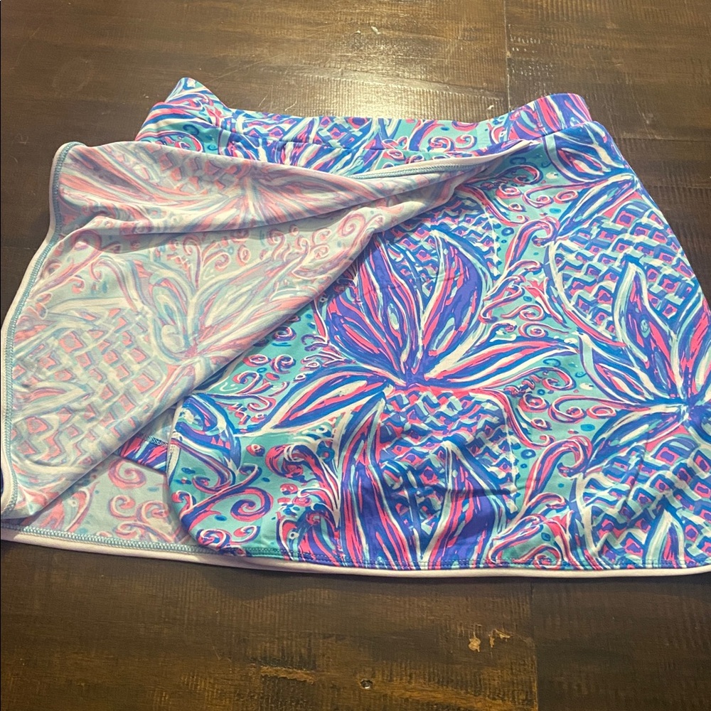 Patchington Aqua And Pink Patterned Athletic Skir… - image 2